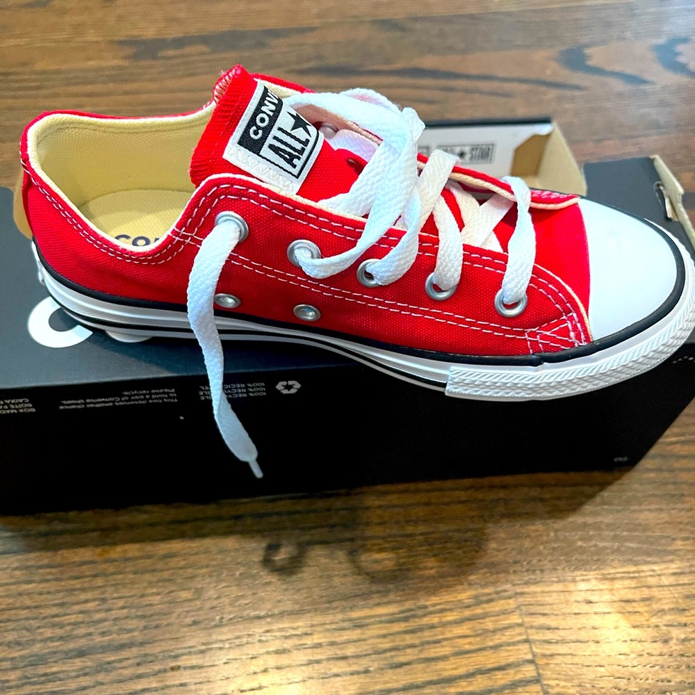 Youth Size 1 Converse - RED. New in box. Never worn.